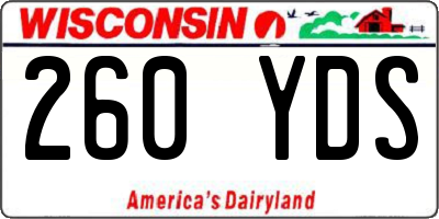 WI license plate 260YDS