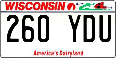 WI license plate 260YDU