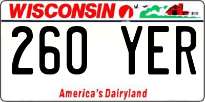 WI license plate 260YER