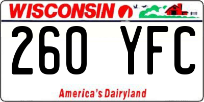 WI license plate 260YFC