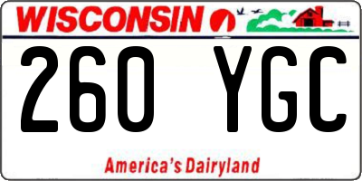 WI license plate 260YGC
