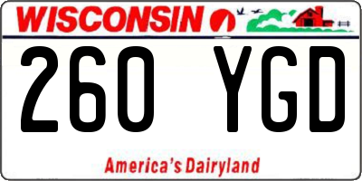 WI license plate 260YGD