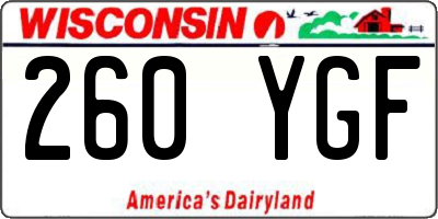 WI license plate 260YGF