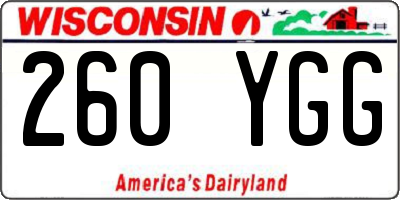 WI license plate 260YGG