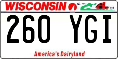 WI license plate 260YGI