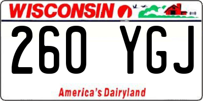 WI license plate 260YGJ