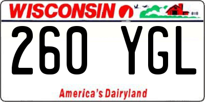 WI license plate 260YGL