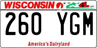 WI license plate 260YGM