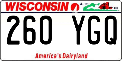 WI license plate 260YGQ
