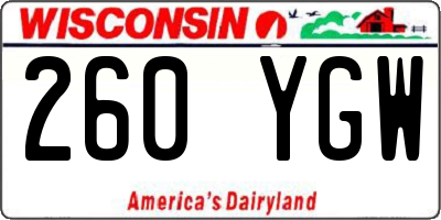 WI license plate 260YGW