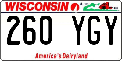 WI license plate 260YGY