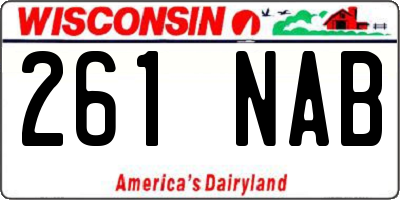 WI license plate 261NAB