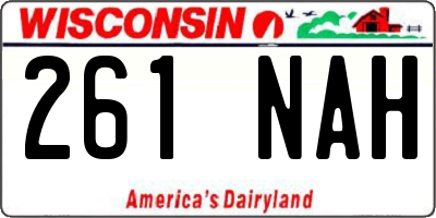 WI license plate 261NAH