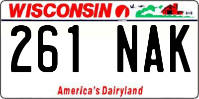 WI license plate 261NAK