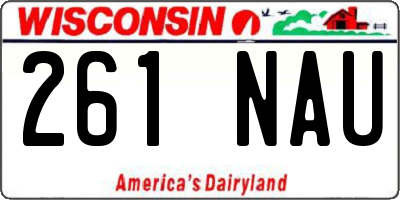 WI license plate 261NAU