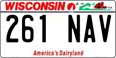 WI license plate 261NAV