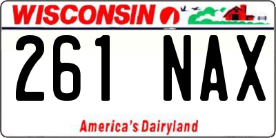 WI license plate 261NAX