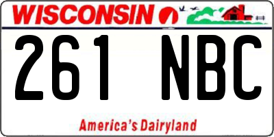 WI license plate 261NBC