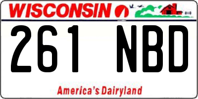 WI license plate 261NBD
