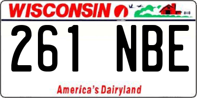 WI license plate 261NBE