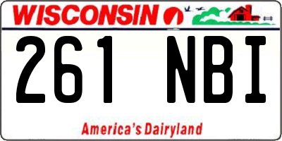WI license plate 261NBI