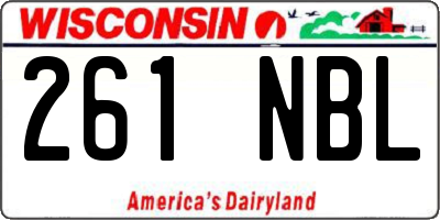 WI license plate 261NBL