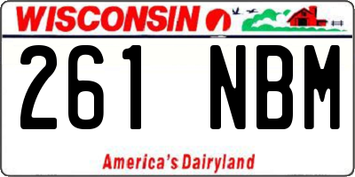WI license plate 261NBM