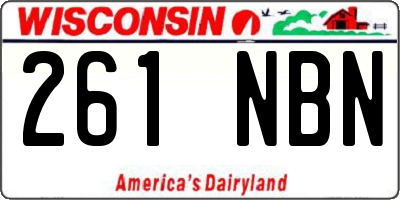 WI license plate 261NBN
