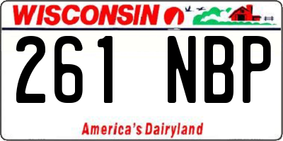 WI license plate 261NBP
