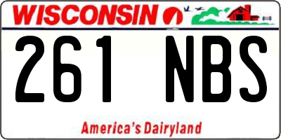 WI license plate 261NBS