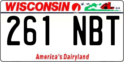 WI license plate 261NBT