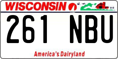 WI license plate 261NBU