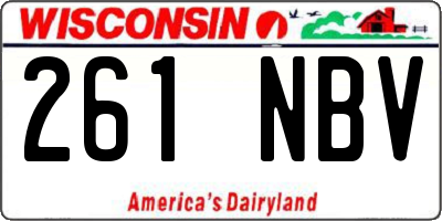 WI license plate 261NBV