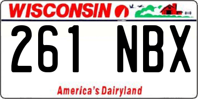 WI license plate 261NBX