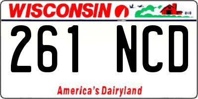 WI license plate 261NCD
