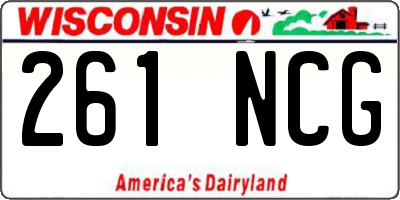 WI license plate 261NCG
