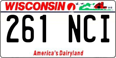 WI license plate 261NCI