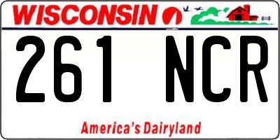 WI license plate 261NCR