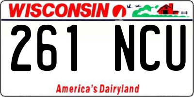 WI license plate 261NCU