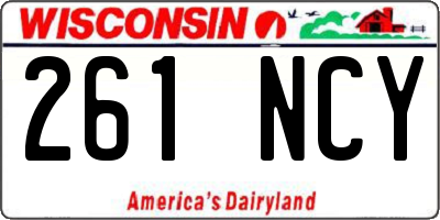 WI license plate 261NCY