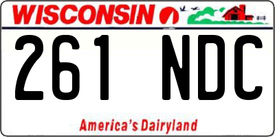 WI license plate 261NDC