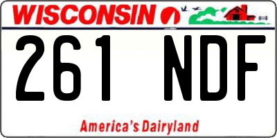 WI license plate 261NDF