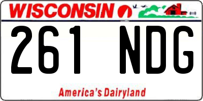 WI license plate 261NDG