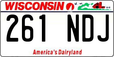 WI license plate 261NDJ