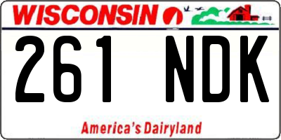 WI license plate 261NDK
