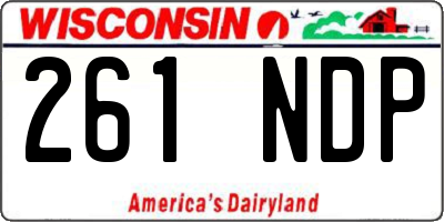 WI license plate 261NDP