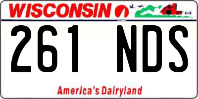 WI license plate 261NDS