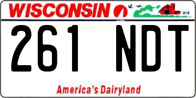 WI license plate 261NDT