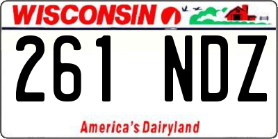 WI license plate 261NDZ