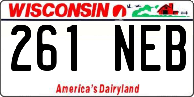 WI license plate 261NEB